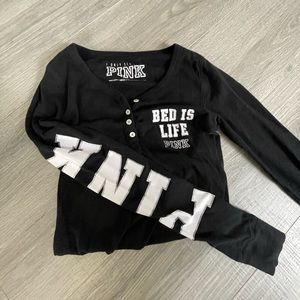 Victoria Secret pink bed is life sleep shirt